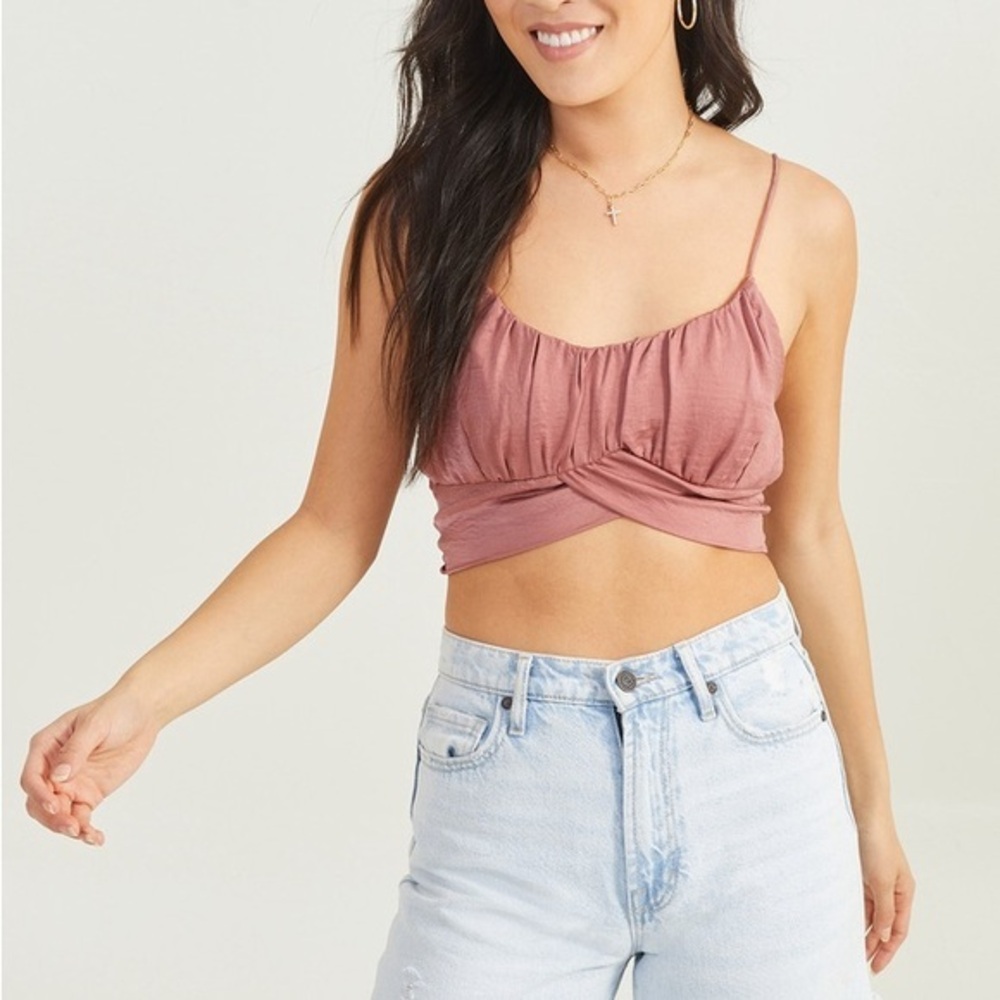 Altar’s state dusty mauve Hannah crop top - size medium